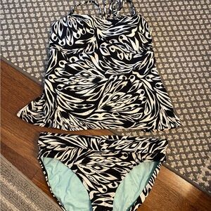 Spyder Black and White Patterned Bikini